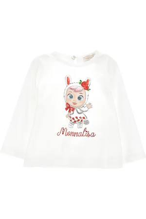 MONNALISA Shirt aus Jersey mit Strass und Cry Babies