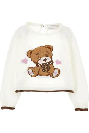 MONNALISA Ultraweicher Pullover mit Teddybärintarsie