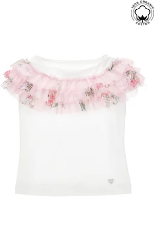 MONNALISA T-Shirt aus Bio-Baumwolle mit Tüll