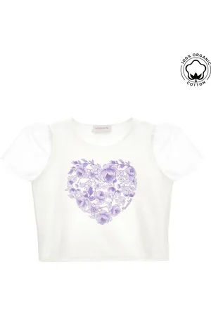 MONNALISA T-Shirt aus Bio-Baumwolle mit Tüllärmeln