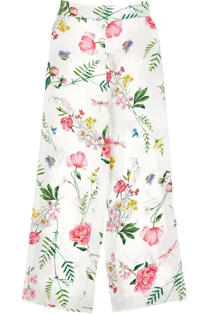 MONNALISA Satinette-Hose mit floralem Muster