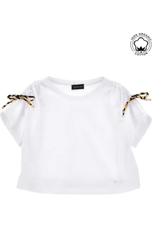 MONNALISA T-Shirt in Cropped-Länge aus Bio-Baumwolle