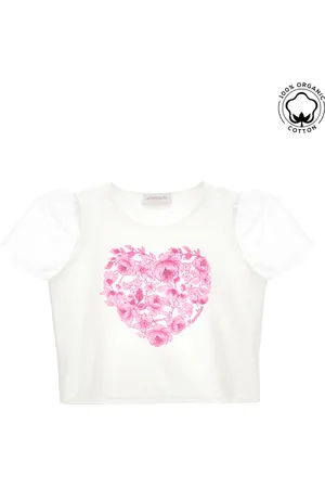 MONNALISA T-Shirt aus Bio-Baumwolle mit Tüllärmeln