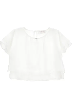 MONNALISA Satin-T-Shirt mit Schleifen am Rücken