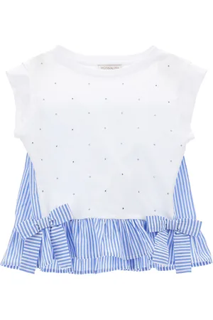 MONNALISA T-Shirt mit Schleifen und Strass