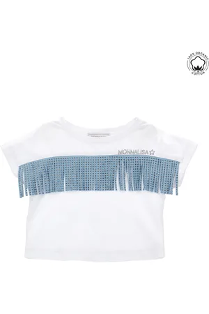 MONNALISA T-Shirt aus Bio-Baumwolle mit Fransen
