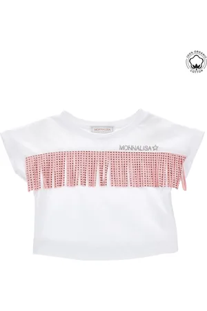 MONNALISA T-Shirt aus Bio-Baumwolle mit Fransen