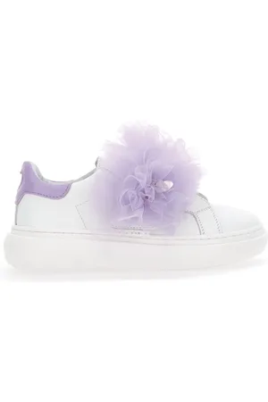 MONNALISA Sneaker aus Nappaleder und Tüll