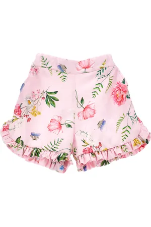 MONNALISA Kurze Satinette-Hose mit floralem Muster