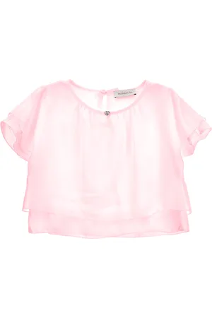 MONNALISA Satin-T-Shirt mit Schleifen am Rücken