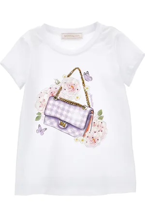 MONNALISA T-Shirt mit Handtaschen-Motiv und Strass