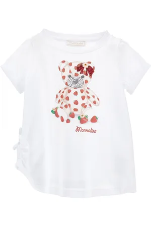 MONNALISA Maxi-T-Shirt mit Teddybär aus Strass
