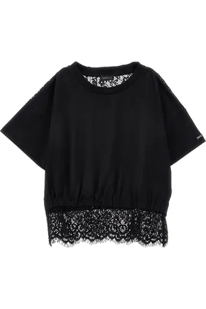 MONNALISA T-Shirt in Cropped-Länge mit Spitze
