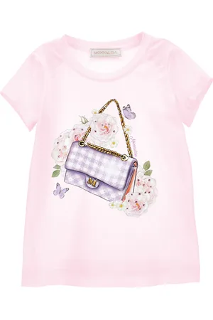 MONNALISA T-Shirt mit Handtaschen-Motiv und Strass