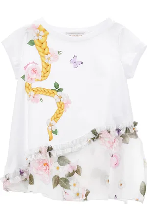 MONNALISA T-Shirt aus Stretch-Jersey mit Blumenmotiv