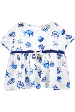 MONNALISA Top aus Satin mit maritimem Print
