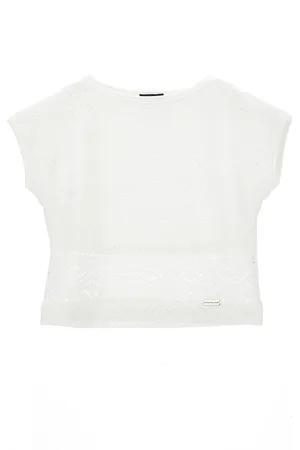 MONNALISA Top aus perforiertem Jersey