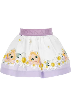 MONNALISA Popeline-Rock Rapunzel und Gänseblümchen