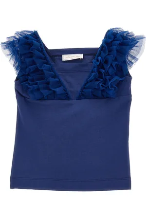 MONNALISA Tanktop aus Jersey mit Details aus Tüll