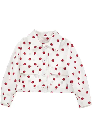 MONNALISA Jacke aus Gabardine-Stoff mit Erdbeermotiv