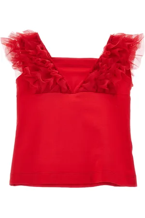 MONNALISA Tanktop aus Jersey mit Details aus Tüll