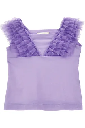 MONNALISA Tanktop aus Jersey mit Details aus Tüll