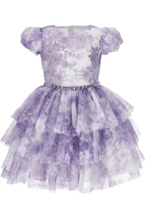 MONNALISA Tüllkleid mit einfarbigem Blumenmuster