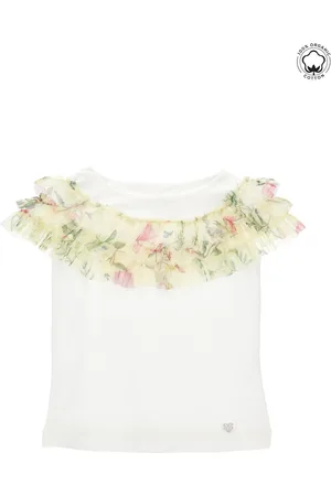 MONNALISA T-Shirt aus Bio-Baumwolle mit Tüll