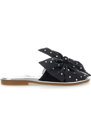 MONNALISA Slipper aus Spaltleder mit Maxischleife