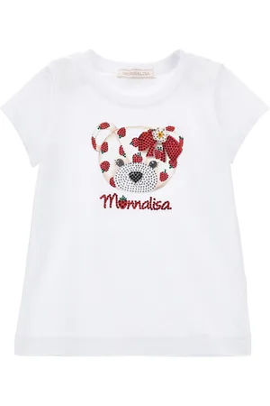 MONNALISA T-Shirt mit Teddybär und Strass