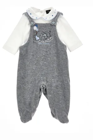 MONNALISA Latzhosen-Outfit aus Baumwolle und Chenille