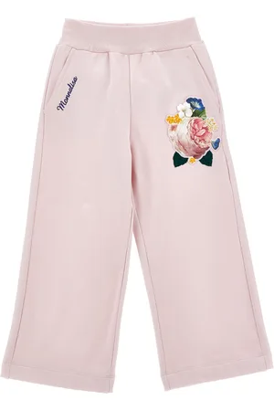 MONNALISA Bestickte Palazzo-Hose aus Sweatstoff