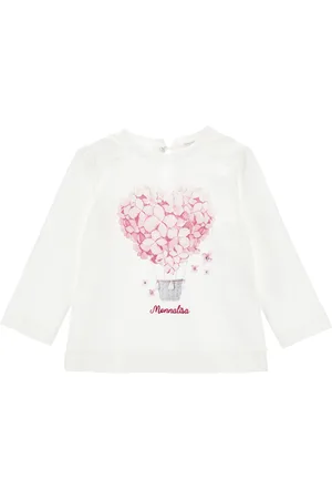 MONNALISA Shirt aus Baumwolljersey mit Print und Strass