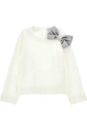 MONNALISA Bluse mit Jacquard-Schleife