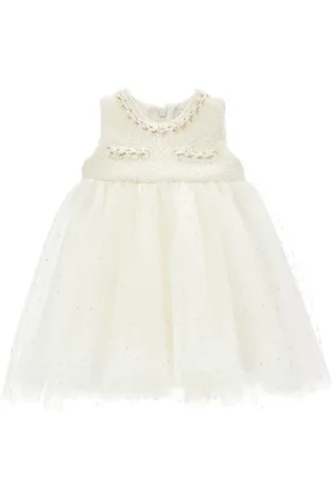 MONNALISA Ärmelloses Kleid aus Tüll und Bouclé