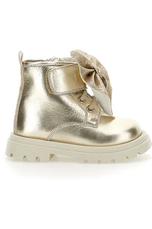 MONNALISA Lederstiefel mit Glitzerschleife