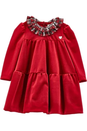 MONNALISA Chenille-Kleid mit Karokragen