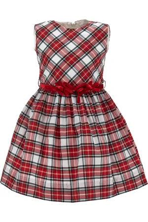 MONNALISA Ärmelloses Kleid aus Tartan-Taft