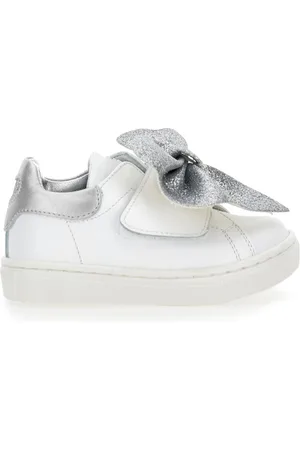 MONNALISA Ledersneaker mit Glitzerschleife