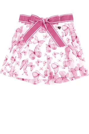 MONNALISA Shorts aus Baumwollsatin mit Schmetterlingsmotiv