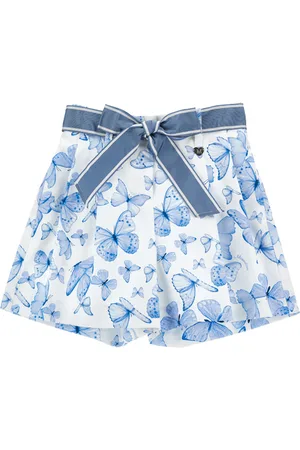 MONNALISA Shorts aus Baumwollsatin mit Schmetterlingsmotiv