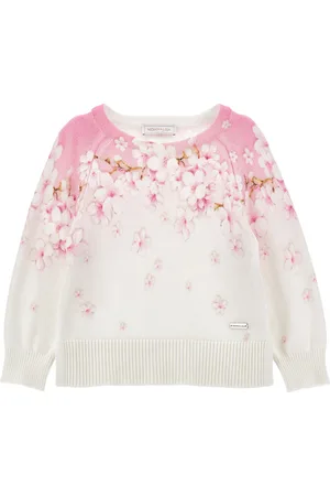 MONNALISA Pfirsichblüten-Pullover aus Baumwoll-Viskose