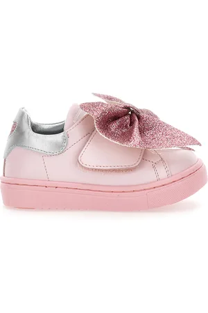 MONNALISA Ledersneaker mit Glitzerschleife