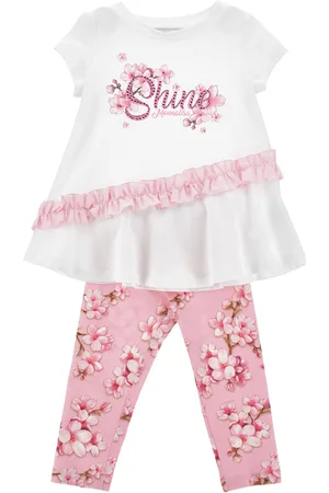 MONNALISA Baumwoll-T-Shirt-Set mit Leggings