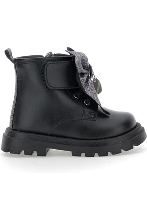 MONNALISA Lederstiefel mit Glitzerschleife