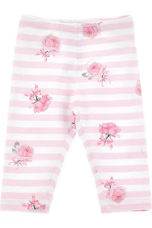 MONNALISA Gestreifte und rosafarbene Leggings