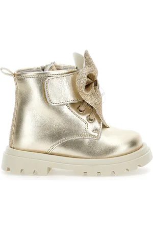 MONNALISA Lederstiefel mit Glitzerschleife