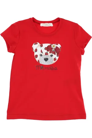 MONNALISA T-Shirt mit Teddybär und Strass