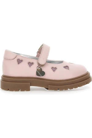 MONNALISA Ballerina aus Leder mit Glitzerherzen
