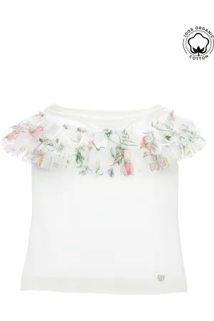 MONNALISA T-Shirt aus Bio-Baumwolle mit Tüll
